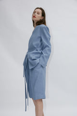 High-Waisted Linen Shorts with Tailored Pleats