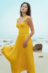 Elegant Pleated Silk Skirt with Flowing A-Line Silhouette for Timeless Women's Wardrobe Essential