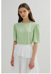 Tiered Linen Midi Skirt with Ruffle Peplum and Side Tie Detail