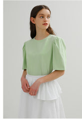 Tiered Linen Midi Skirt with Ruffle Peplum and Side Tie Detail