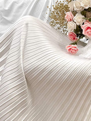 Silk Midi Skirt with High Waist and Knife Pleats for Elegant Flow and Feminine Movement