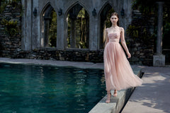 Robe longue bustier en tulle Laura