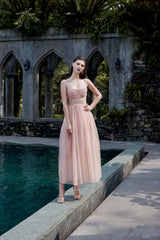 Robe longue bustier en tulle Laura