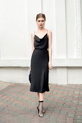 Myrtle Pleated Midi Silk Skirt