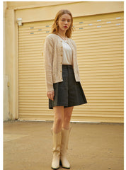 Short plissé en lin sur mesure avec taille haute