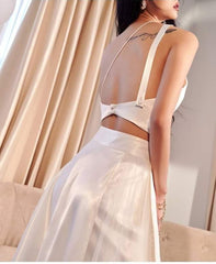 Asymmetrical Organza and Silk Midi Dress with Sheer Overlay and Sculpted Waist Detail