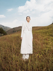 Tailored Wool Maxi Coat With Notched Lapels And Streamlined Silhouette For Elevated Styling