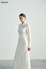 Tailored Shirt With Wing Collar and Buttoned Cuffs for Elegant Minimalist Styling